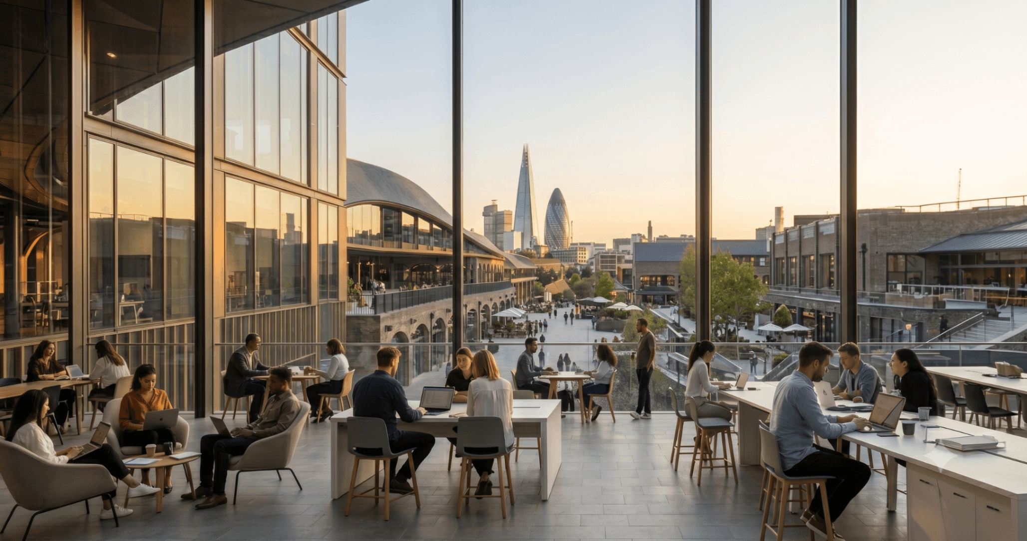 An ideal open-plan business space demanded by the hybrid work era